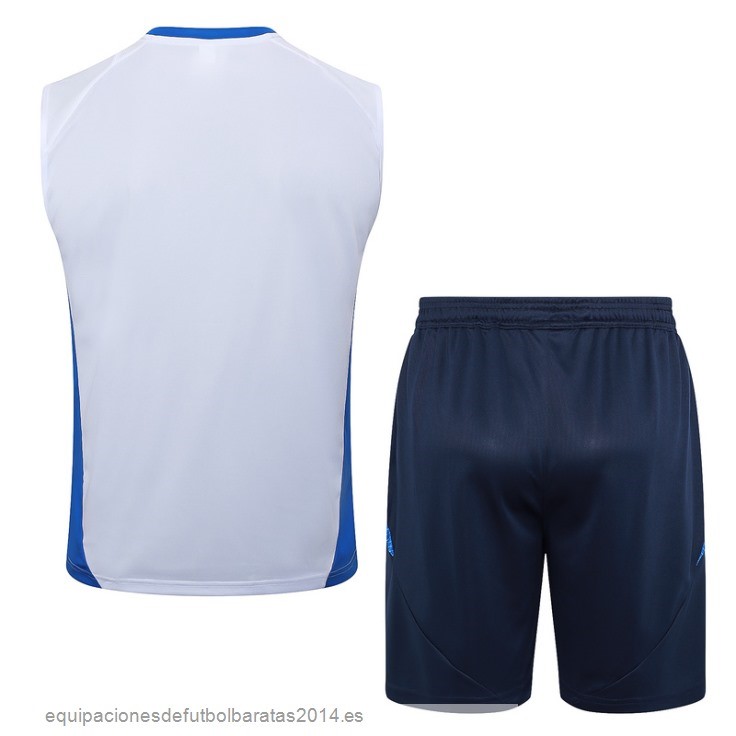 Nuevo Entrenamiento Sin Mangas Conjunto Completo Italia 2024 Blanco Azul Marino Baratas